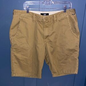 Vans Men's Khaki Flat Front Shorts